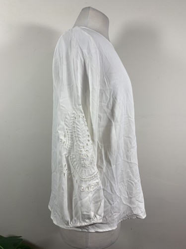 Adrianna Papell WOMENS White Blouse, Size M - Picture 3 of 8