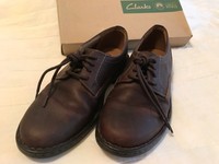 Clarks 'kyros Plain' Brown Tumbled Leather Men's Lace-up Shoes Sz. 10m Clarks 'kyros Plain' Brown Tumbled Leather Men's Lace-up Shoes Sz. 10m