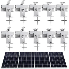 Roof Adjustable Solar Panel Mounting Mount Brackets Kit System Mid End Clamp Set