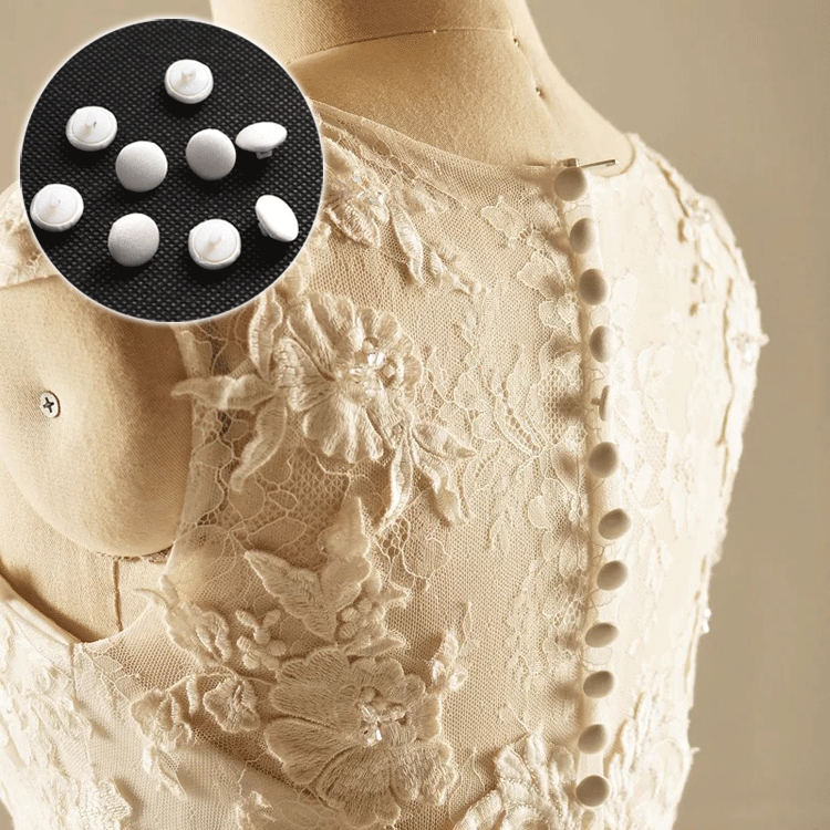 satin buttons for wedding dress Thinking about adding some silk covered buttons to your wedding dress?, Enjoy some relaxing sewatching as I sew a few million of them onto a detachable train Ive made for a very special bespoke bride