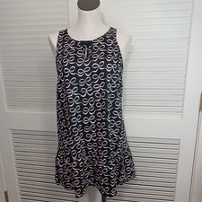 Kate Spade New York Dress Womens Small Black Pink Ribbon 100% Cotton Sleeveless