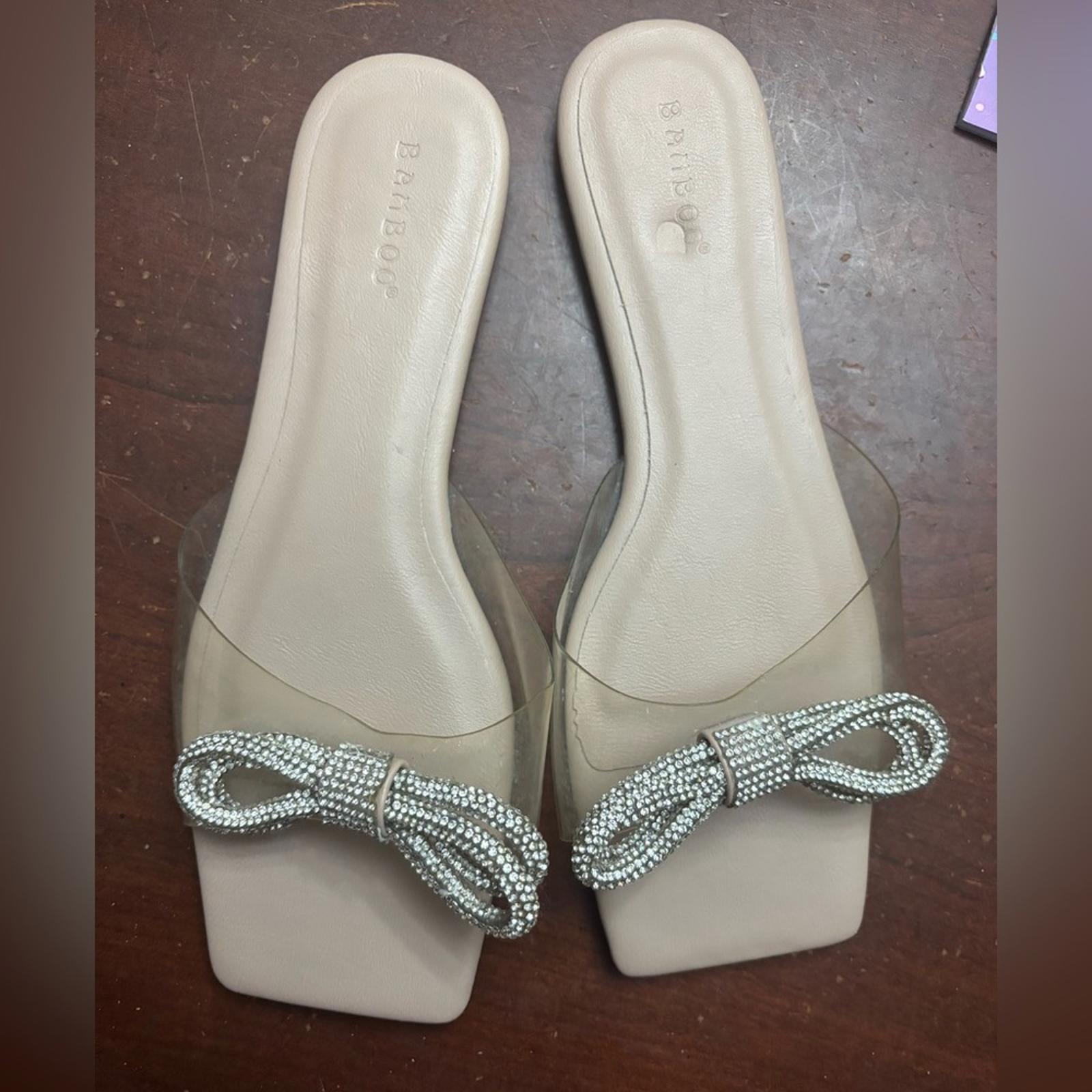 APL Sandali infradito donna bambù taglia 8 5 con fiocco bling sposa damigella spiaggia