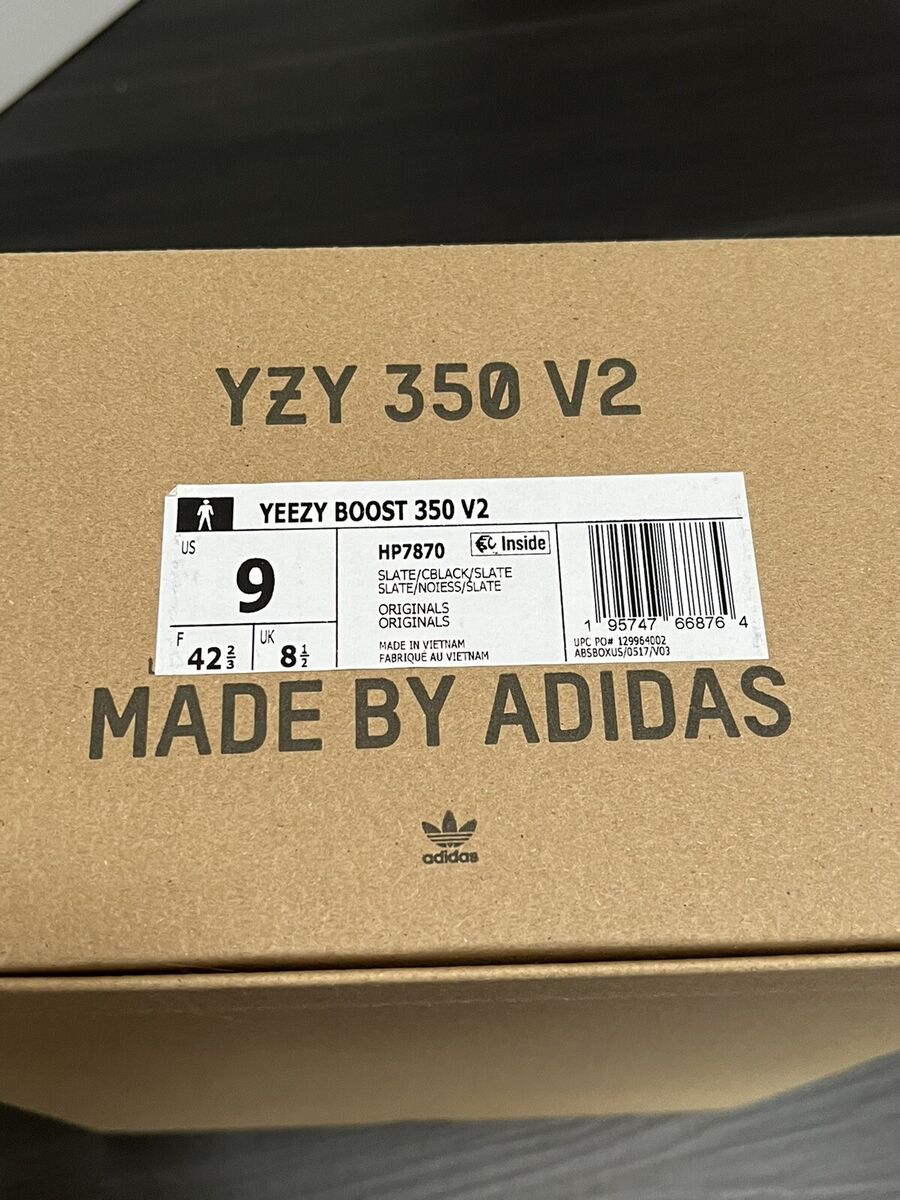 Adidas Yeezy Boost 350 V2 Slate Core Black HP7870 Size US 9 Adidas Yeezy Boost 350 V2 Slate Core Black HP7870 Size US 9