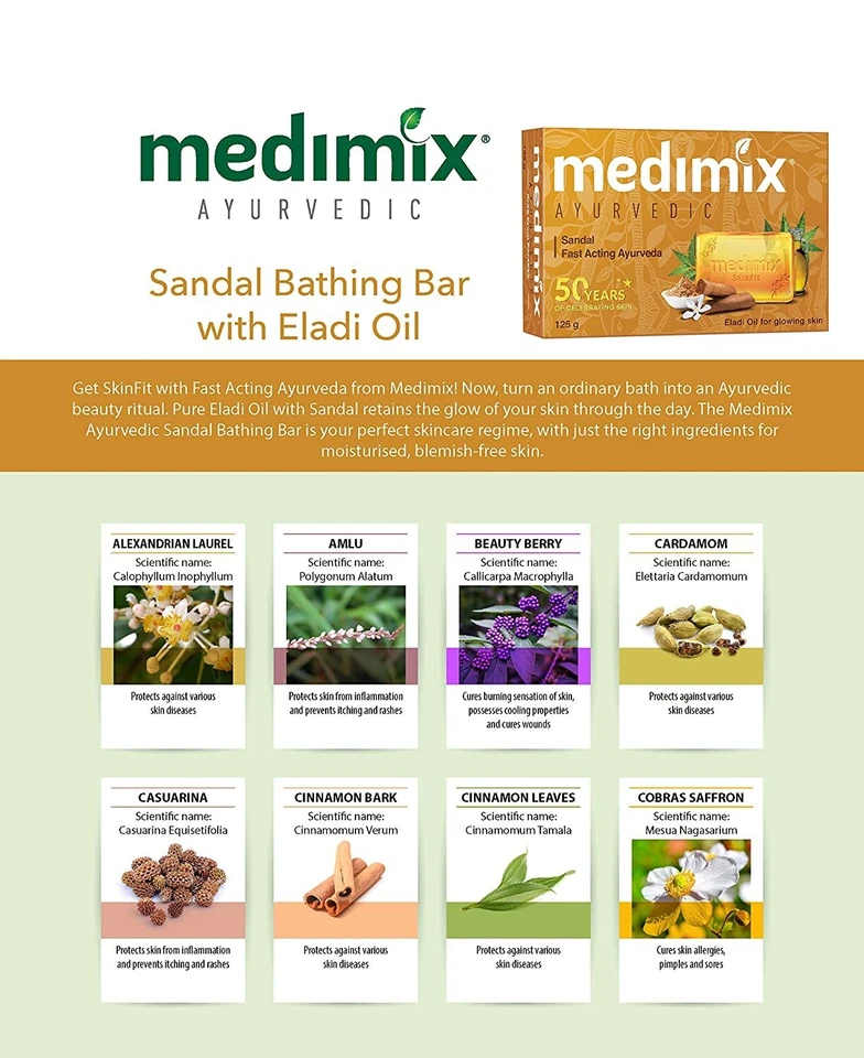 Medimix Ayurvedic Sandal Soap, 125 g (Pack of 8) - Image 3 of 4