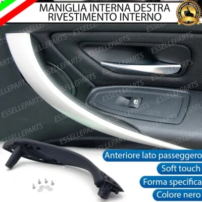 ESL MANIGLIA INTERNA BMW SERIE 3 F30 F31 ANTERIORE LATO PASSEGGERO SOFT TOUCH NERO
