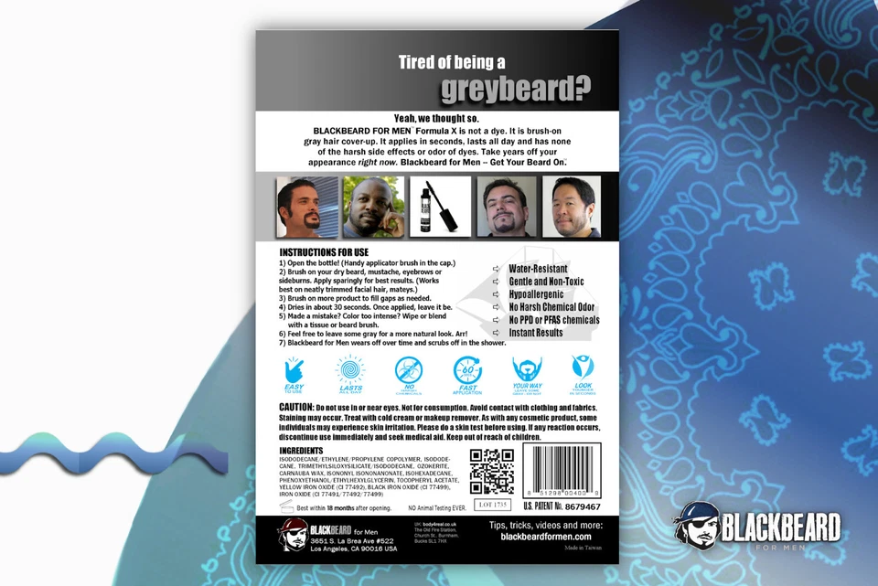 Blackbeard for Men Instant Beard Color – Beard Dye Alternative – 12ml / 3 pk - Image 2 of 4