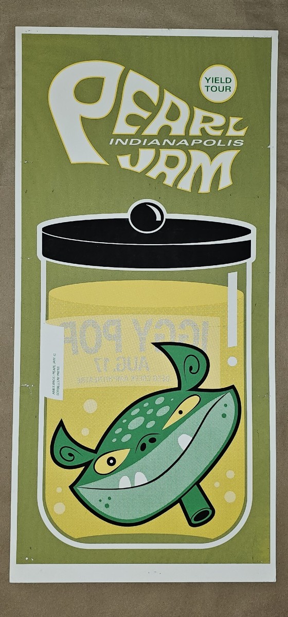 1998 Pearl Jam Noblesville IN Ames Bros Concert Poster Screen