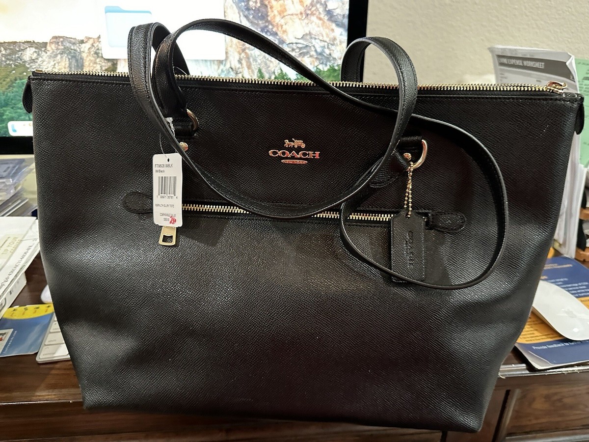 Coach Large Crossgrain Leather Tote for Women - Black (F79608) for