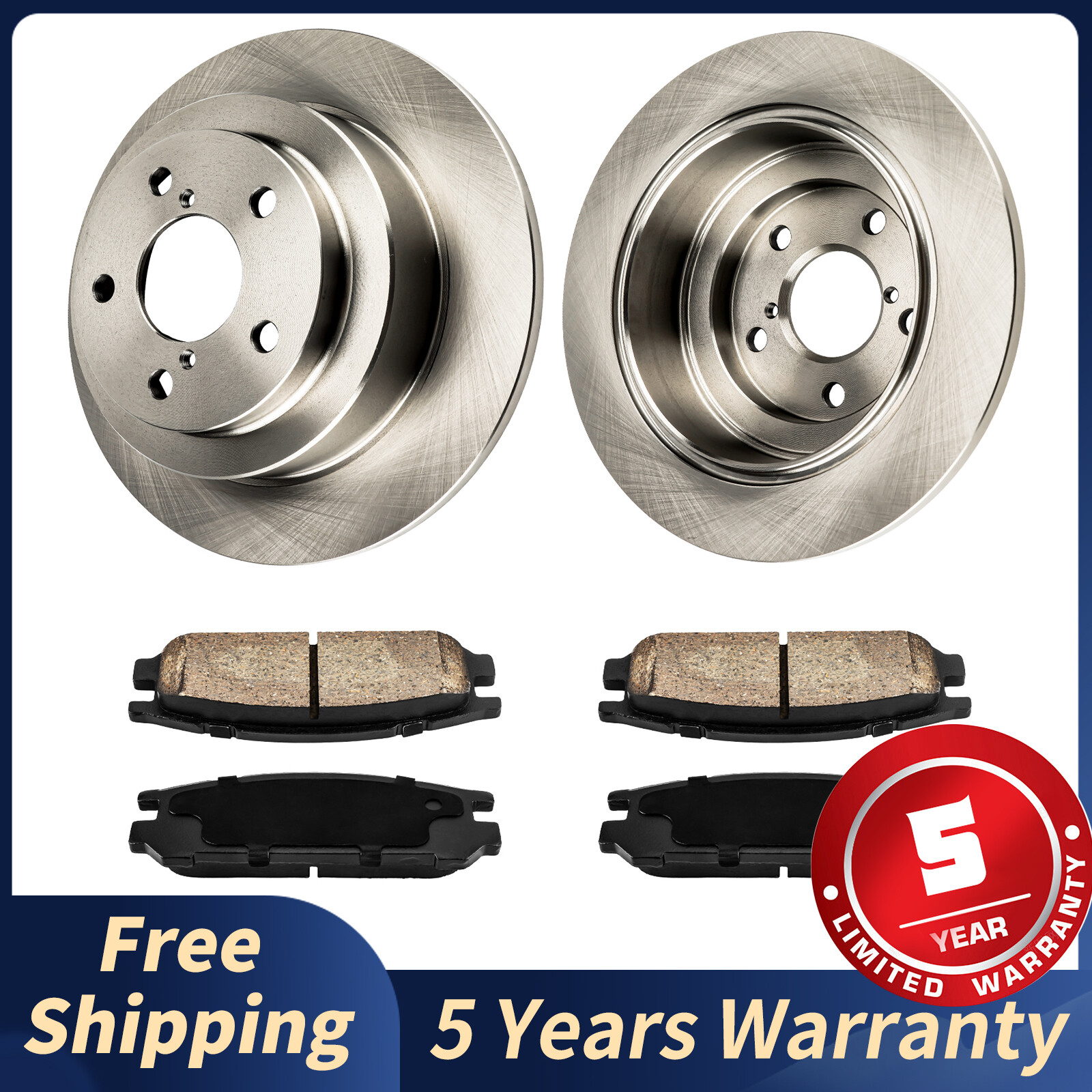 Rear Disc Brake Rotors Ceramic Pads Kit For Subaru Impreza Legacy 1990 - 1998