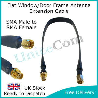 Flach Tür oder Fenster 50cm Antennenkabel SMA Stecker auf Buchse 4G 5G WiFi LoRa Antenne