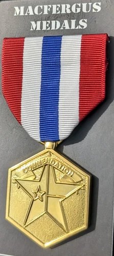 GOLD TXSG Texas State Guard Commendation Medal - Moiré Ribbon