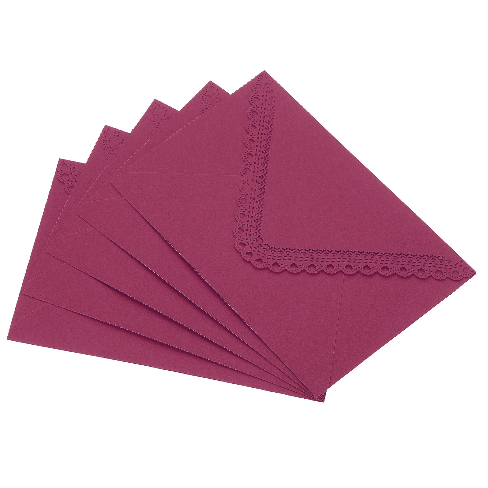 4x6" Buste per Buoni Regalo,Confezione 5 con Pizzo, Rosso Rosa