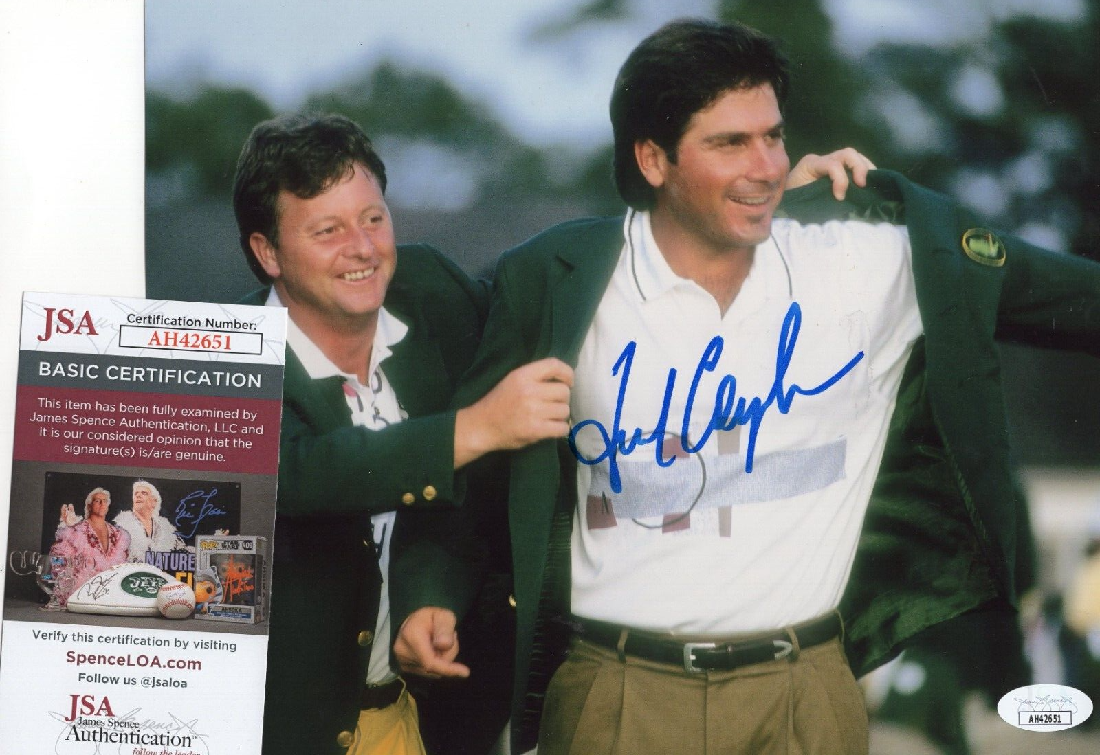 Fred Couples Autographed Signed MASTER WINNER MASTERS 8X10 VICTORY PHOTO WITH JSA+ 