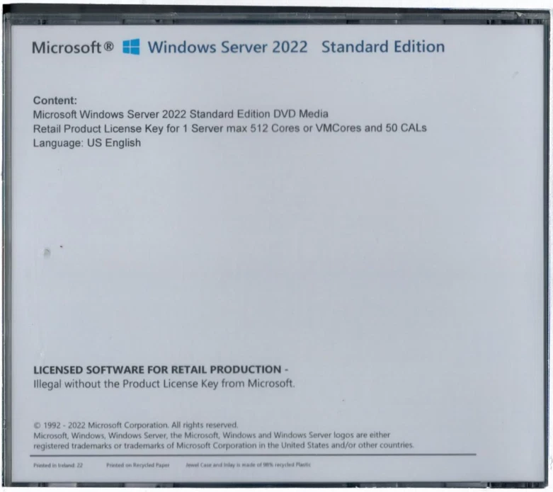 Windows Server 2022 Standard Edition with 50 CALs. Retail License, English. - Image 3 of 3