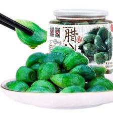 腊八蒜绿醋泡大蒜 Laba ajo vinagre verde burbuja ajo alimento especial 400 g