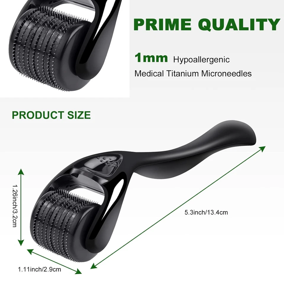 Beard Roller Dermaroller Microneedling Nadelroller Bartwachstum Haarverlust 1 mm - Bild 2 von 4
