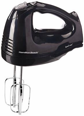 Hamilton Beach Hand Held Kitchen Cake Mixer 6 speed Quick Burst Button Bowl Rest