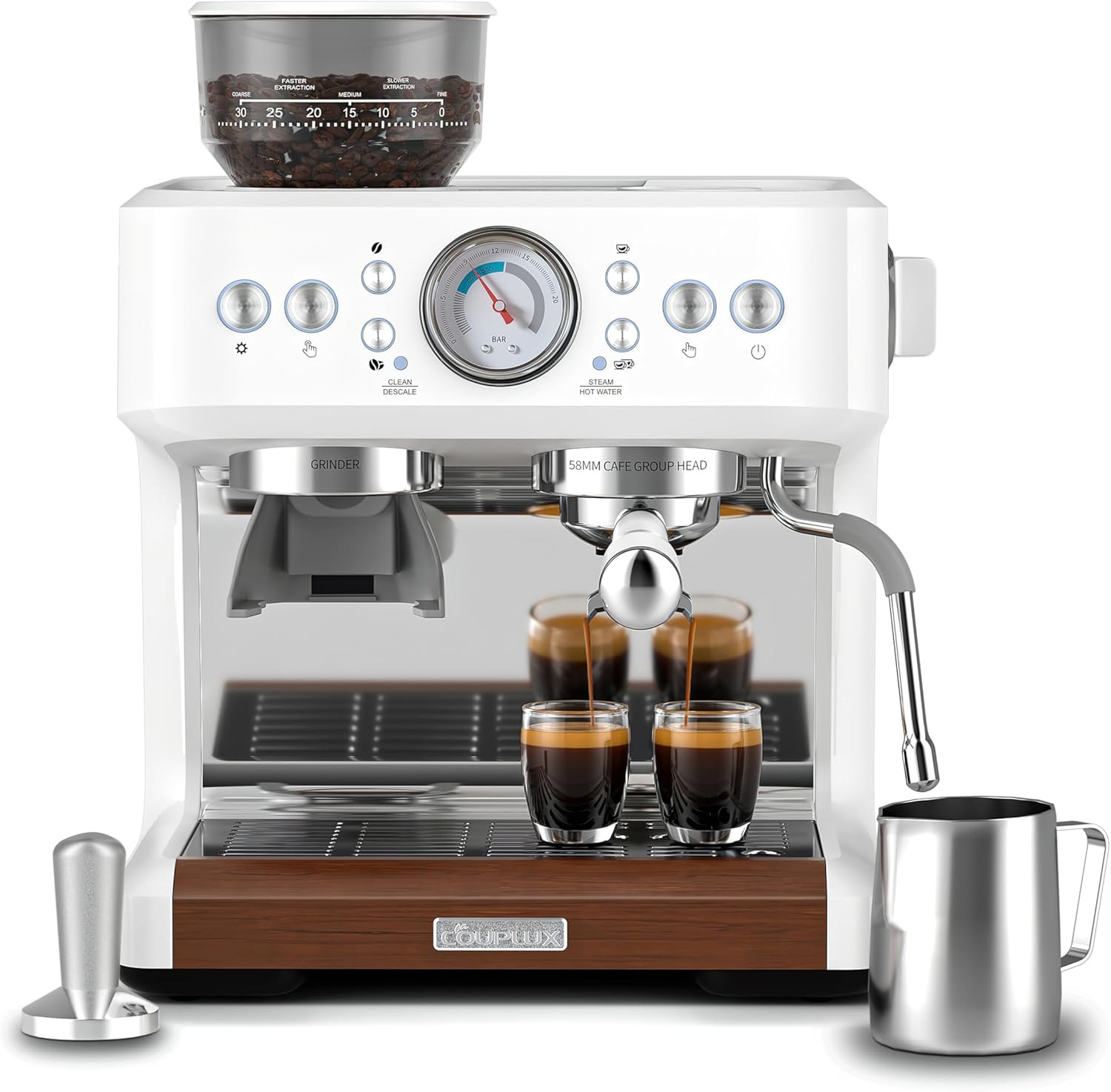 With Grinder, Dual-boiler & Steam Wand For Home Baristas