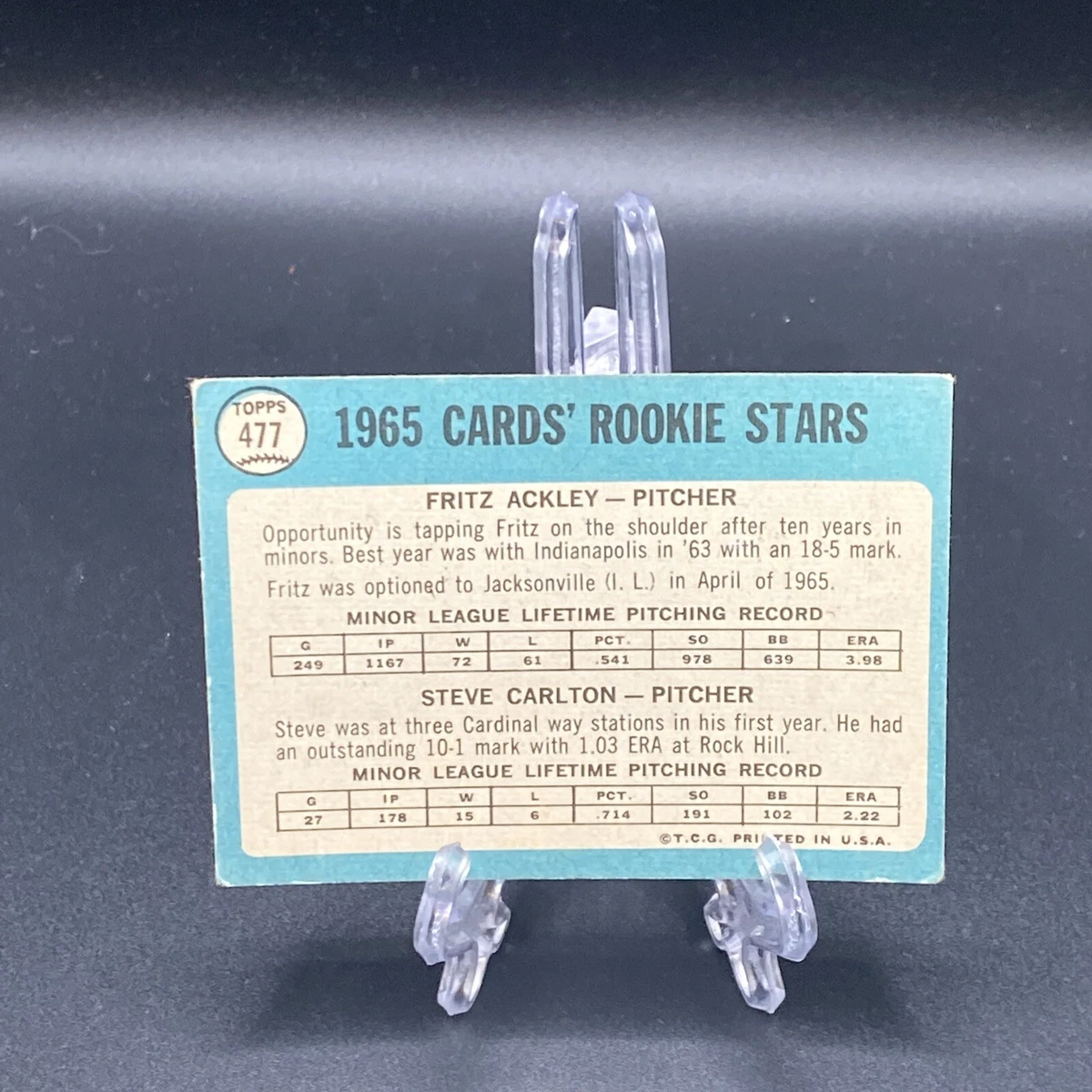 1965 Topps # 477 Cardinals Rookies Steve Carlton Rookie Card RC Lot3257 |  eBay