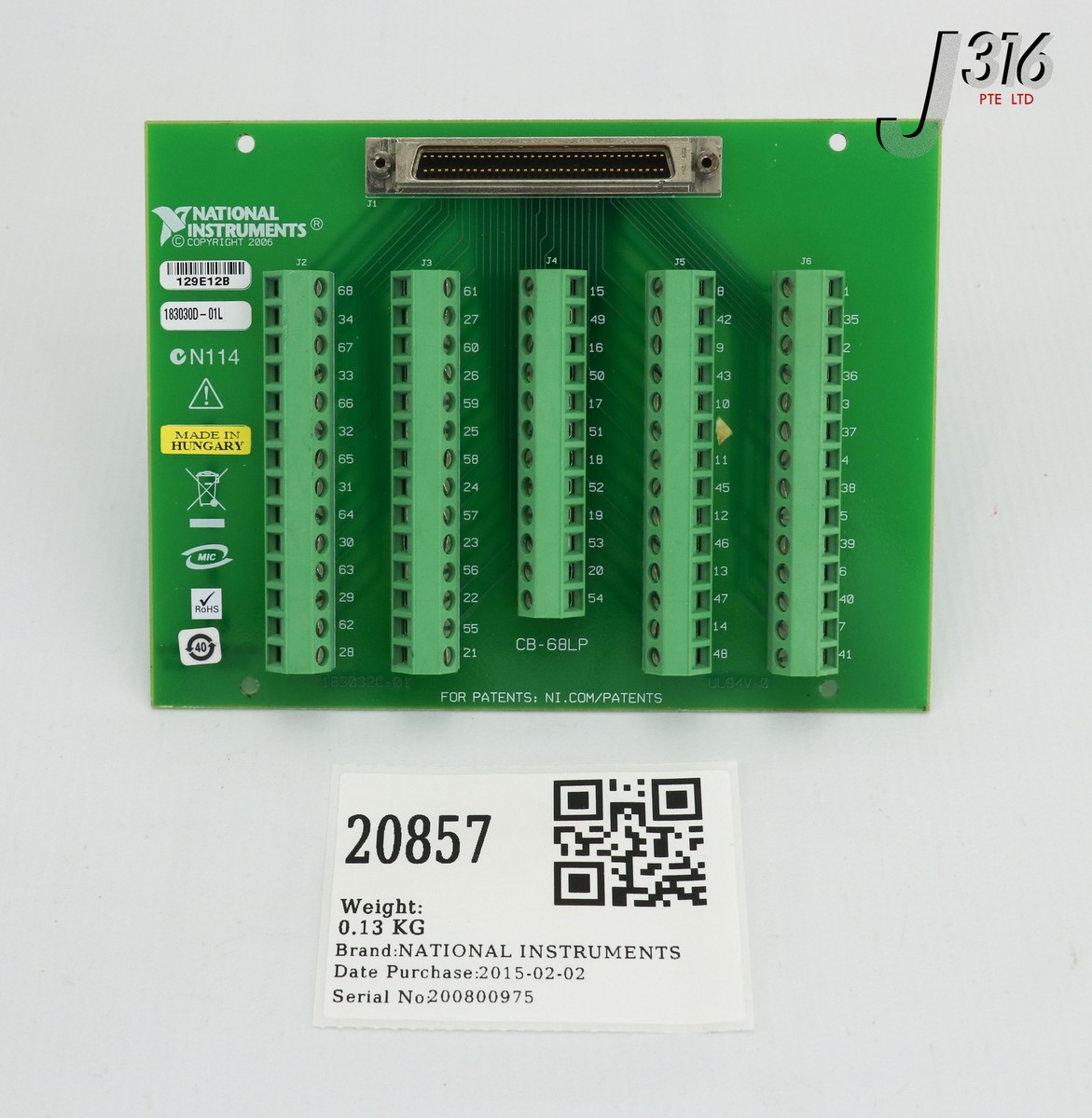 【が】 20857 NATIONAL INSTRUMENTS PCB UNSHIELDED 68-PIN I/O CB-68LP | eBay