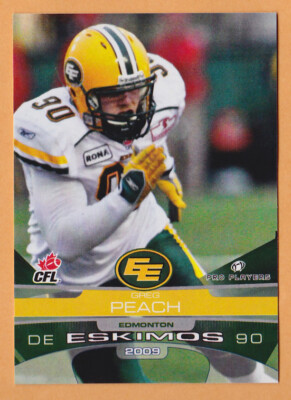 Greg Peach 2009 Extreme CFL card #58 Edmonton Eskimos  Eastern Washington Eagles