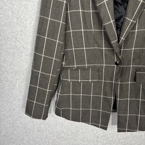 Central Park West Blazer Womens Small Gray Windowpane Career Business Academia - Picture 4 of 13