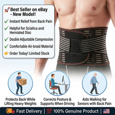 Adjustable Lower Back Brace Lumbar Support Waist Belt For Men Women Pain Relief
