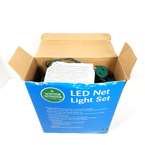 Christmas Winter Wonder Lane Net Light Set Green Wire 150 Clear Lights 6ft x 4ft - Picture 2 of 10