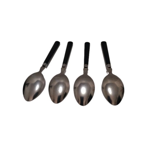 VTG Stainless Steel Flatware Black Plastic Handle Lot of 20 Spoons Forks Knives - Picture 13 of 21
