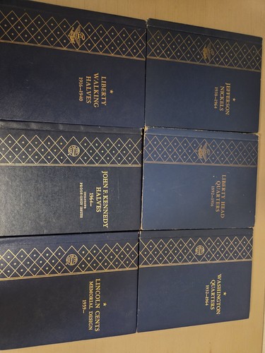 WHITMAN COIN ALBUM USED, 7 ALBUM LOT