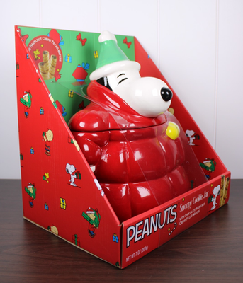 Peanuts Snoopy & Woodstock Red Puffer Jacket Cookie Jar Canister