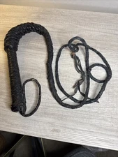 Cow Hide Leather BULL WHIP 7 Feet Long Plaits Black Indiana Jones Whip