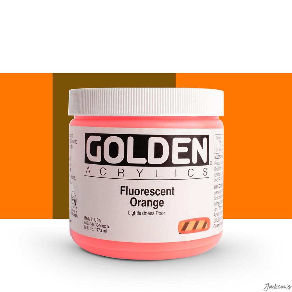 Golden Heavy Body Acrylic Paint 473ml Fluorescent Orange For Artists Painting
