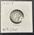 1942-S Mercury Dime 10C 90% Silver Circulated Business Strike Uncertified