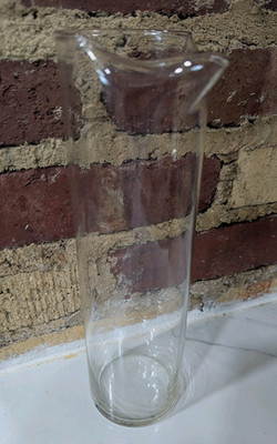 Clear Glass Decanter Pitcher Jug Modern Sleek Lines Clean Thick Glass 