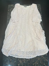 Chris McLaughlin Pink Shift Dress 3/4 Sleeve Tea Length Cottagecore NWT