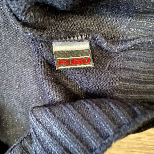 VINTAGE Platinum Fubu Sweater Men’s 3XL Blue Hip Hop Y2K Elbow Pads Streetwear - Picture 6 of 8