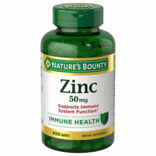 Nature's Bounty Zinc Immune Health  50mg, 400 Caplets  New