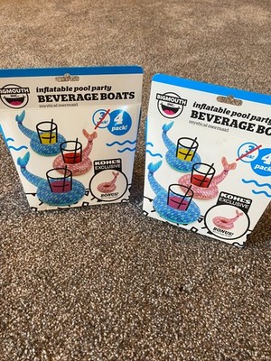BigMouth Mystical Mermaids Inflatable Pool Party Beverage Boat Float set of 8