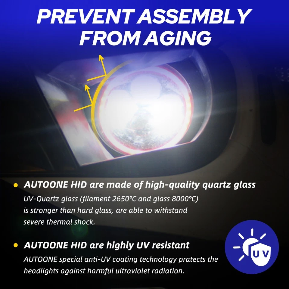 Lâmpadas de xenônio 2/4/6X AUXITO D1S HID branco 500% brilho alto feixe baixo - Imagem 4 de 4