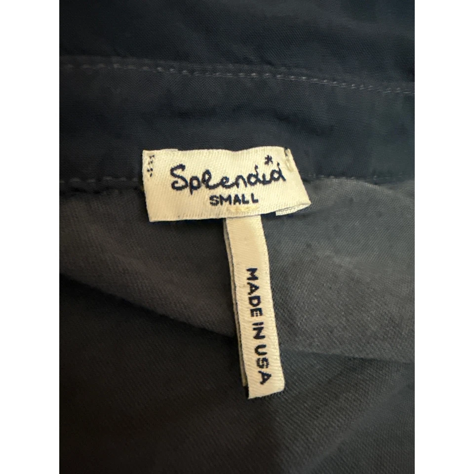 Espléndida Blusa Top Para Mujer Azul Sin Mangas Cuello en V Bolsillo Talla S Foto 3 de 4