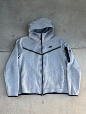 Nike Tech Hooded Fleece Jacket Grey Mens Large Full Zip