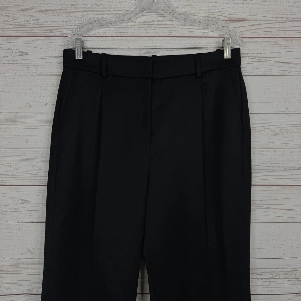 J. Crew Collection Essential Straight Leg Pants Size 12P Black Pleated BV172 - Image 3 of 4