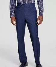 Tayion Collection Men's Blue Classic-Fit Stretch Suit Separates Pants Sz 42W 30L