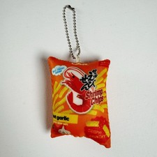 Calbee Hot Garlic Shrimp Chips Keychain Plush 3"