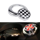 Chequered Flag Push Start Stop  Button Cover For BMW MINI Cooper One Countryman