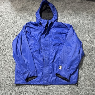 Helly Hansen HH Packable Rain Jacket Mens Large Blue Hooded Windbreaker Vented