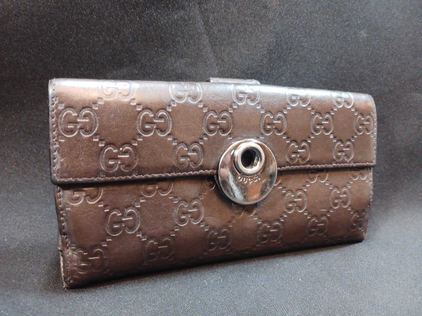 Authentic Vtg GUCCI Brown Guccissima Long Wallet Vintage Interlocking GG RARE image 3