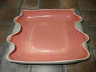VTG RED WING B1406 RUFFLE EDGE DISH/ BOWL Pink & White REDWING ART POTTERY EVC