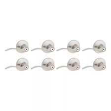 Balboa Satin Nickel Privacy Door Handle with Lock for Bedroom or Bathroom Featur
